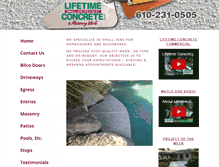 Tablet Screenshot of lifetimeconcrete.com